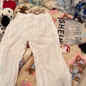 SHEIN White Textured Pants